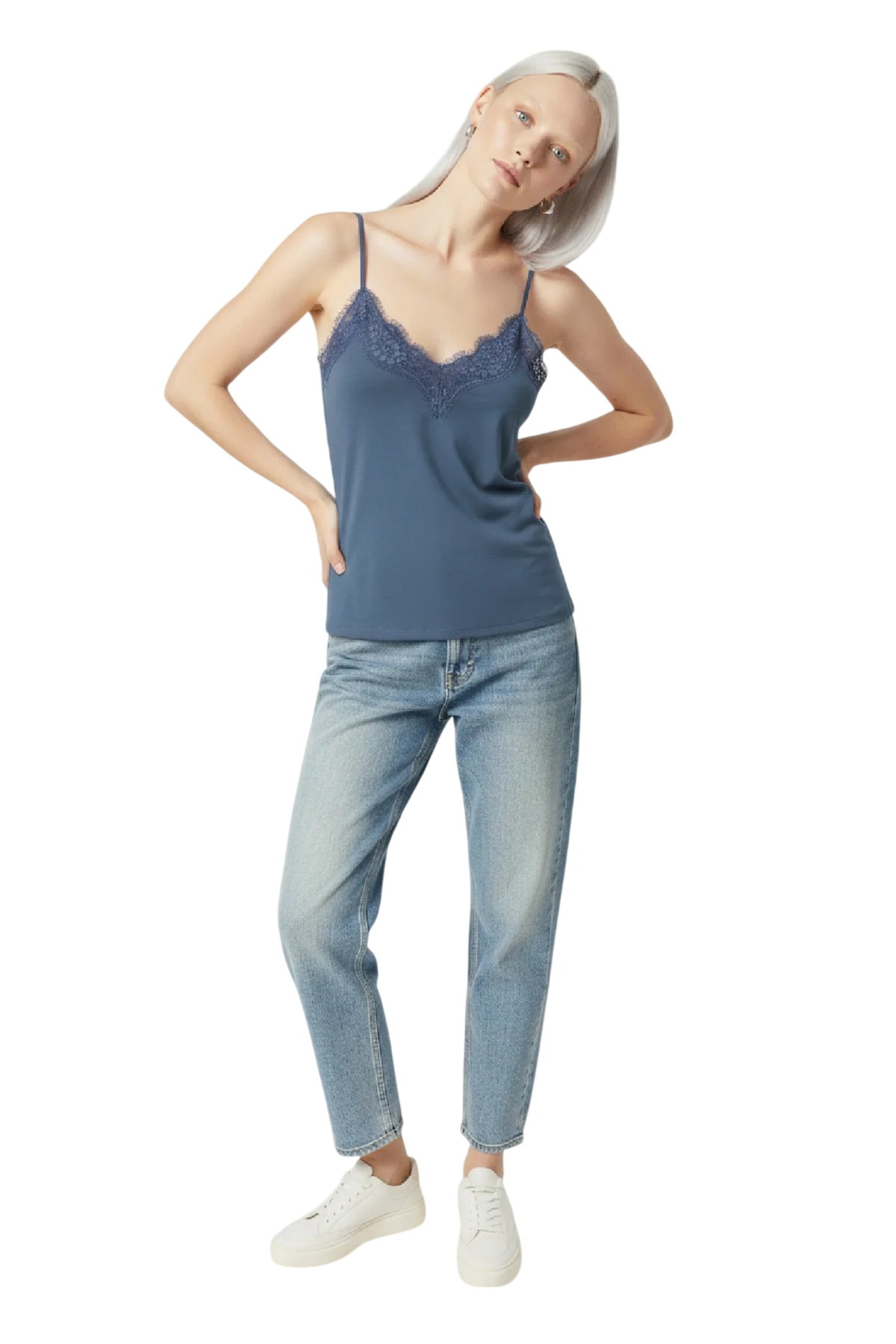Alexa Dash Top in Blauw: voorkant
