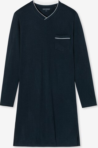 SCHIESSER Pyjama kort 'Fine Interlock' in Blauw: voorkant