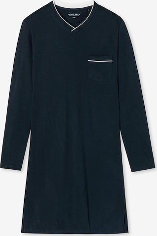 SCHIESSER Short Pajamas 'Fine Interlock' in Blue: front