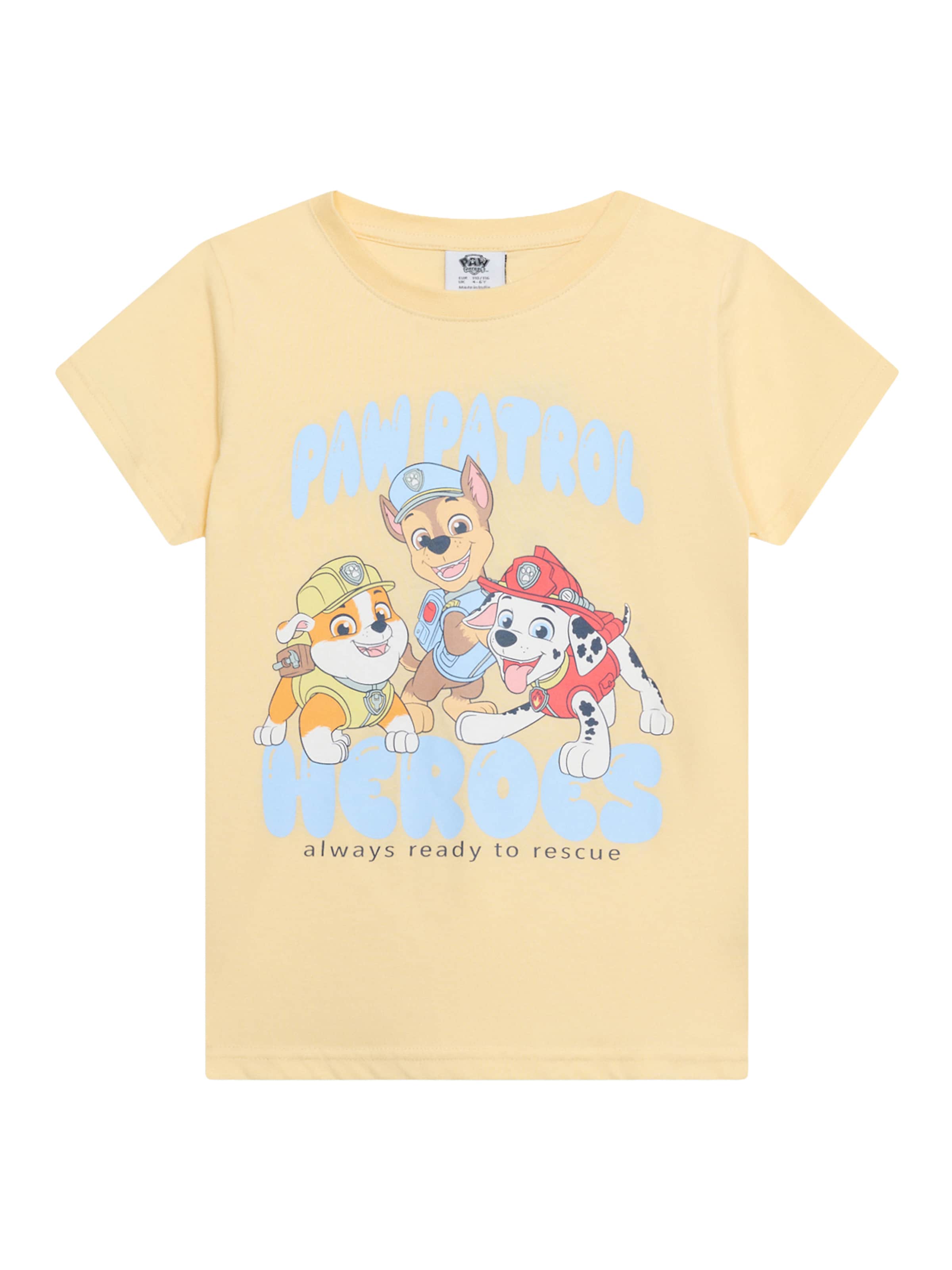 Lindex Shirt 'Paw Patrol Heroes' in Geel: voorkant