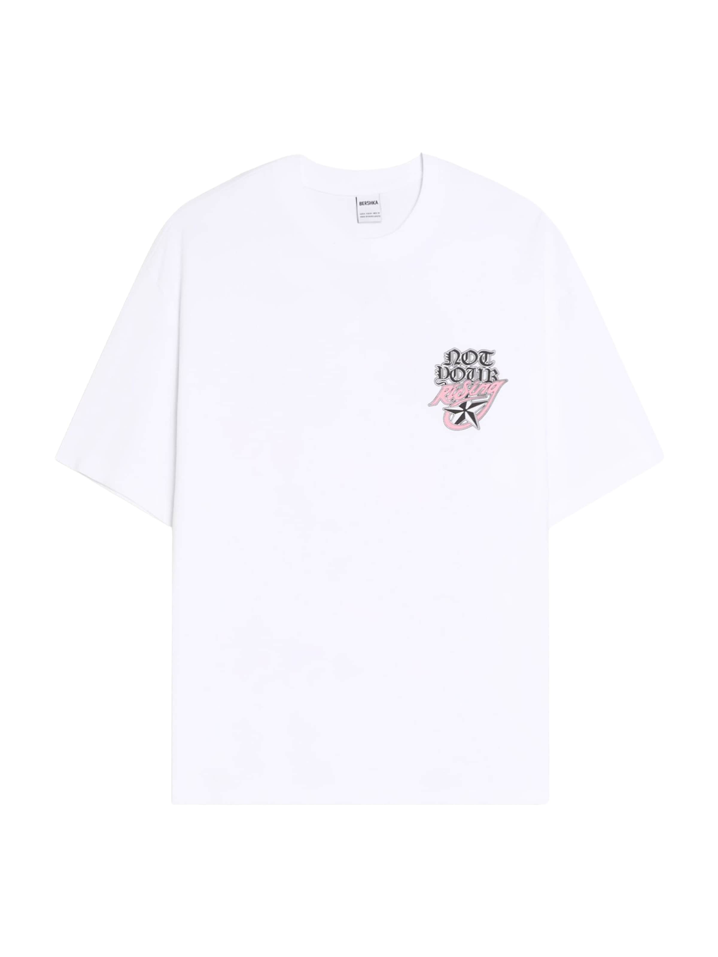 Bershka Bluser & t-shirts i lyserød / sort / hvid, Produktvisning