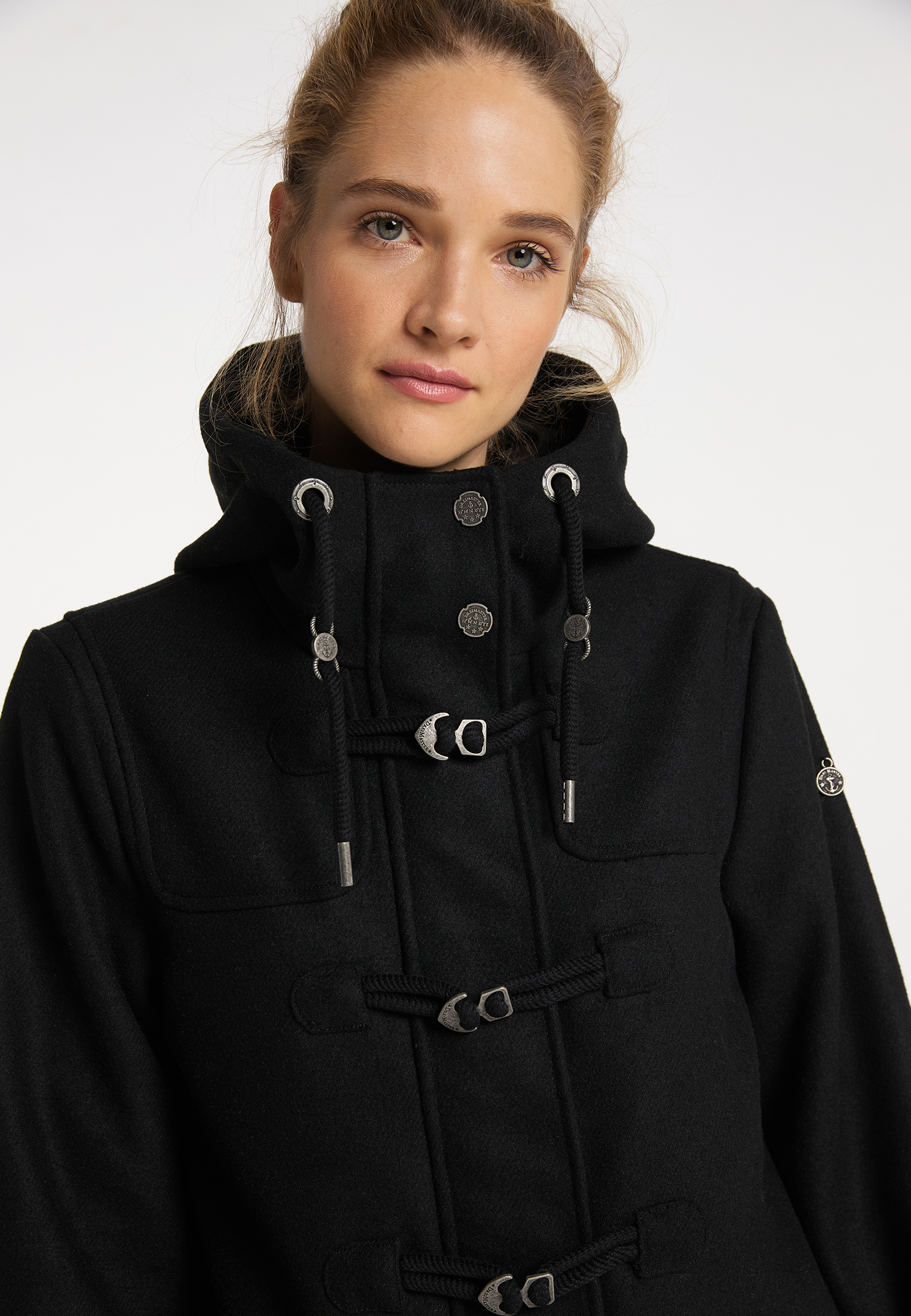 Kobiety Plus size DreiMaster Vintage Płaszcz przejściowy w kolorze Czarnym 