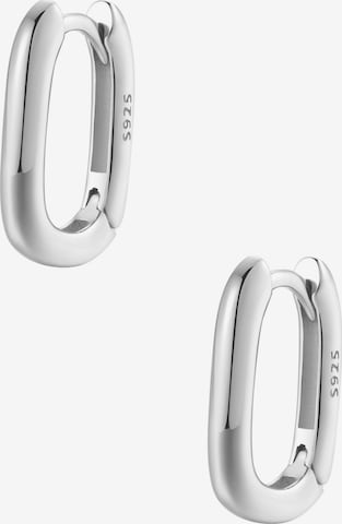 Hey Happiness Earring 'Oval Hoop' in Silver: front