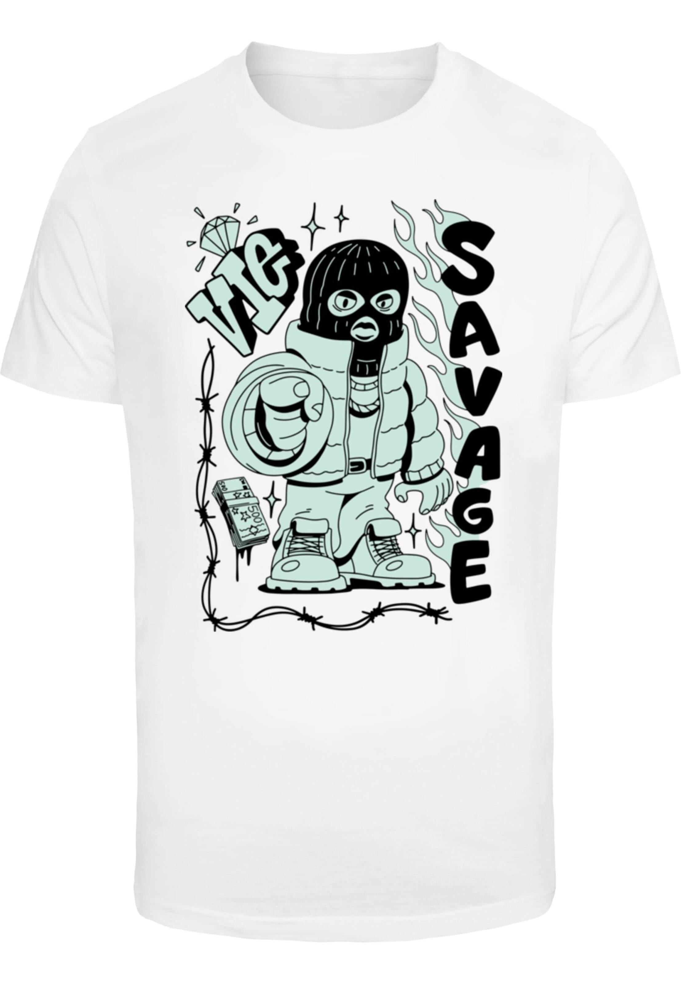 T-Shirt 'Savage Balaclava' Mister Tee en blanc : devant