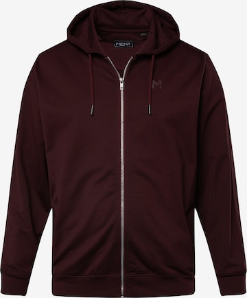 Men Plus Sweatvest in Rood: voorkant