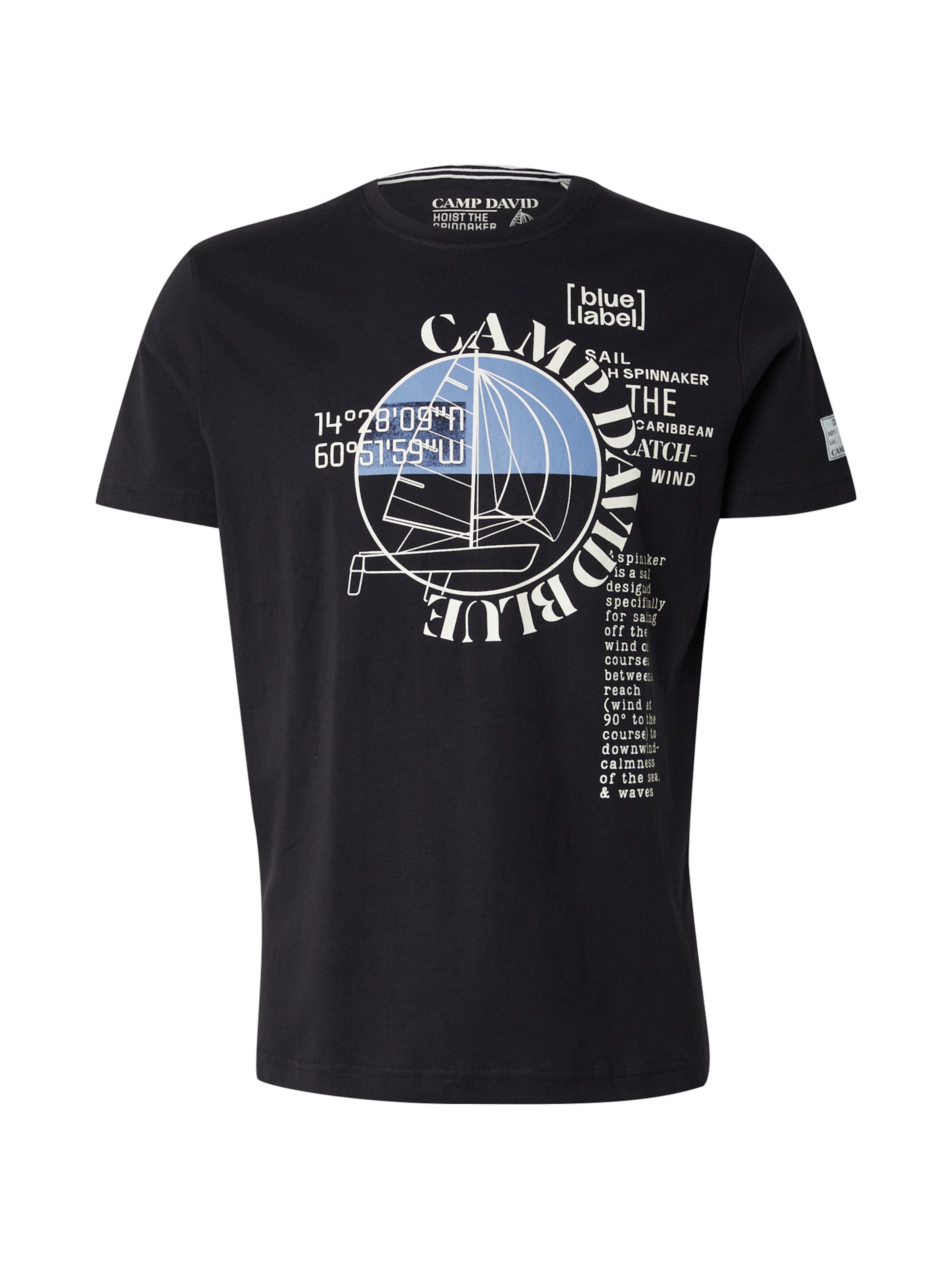 CAMP DAVID Tričko - Modrá: predná strana