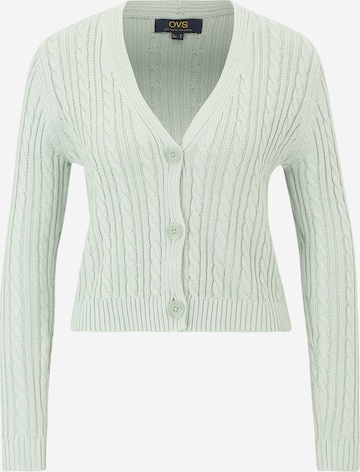 OVS Knit Cardigan in Green: front