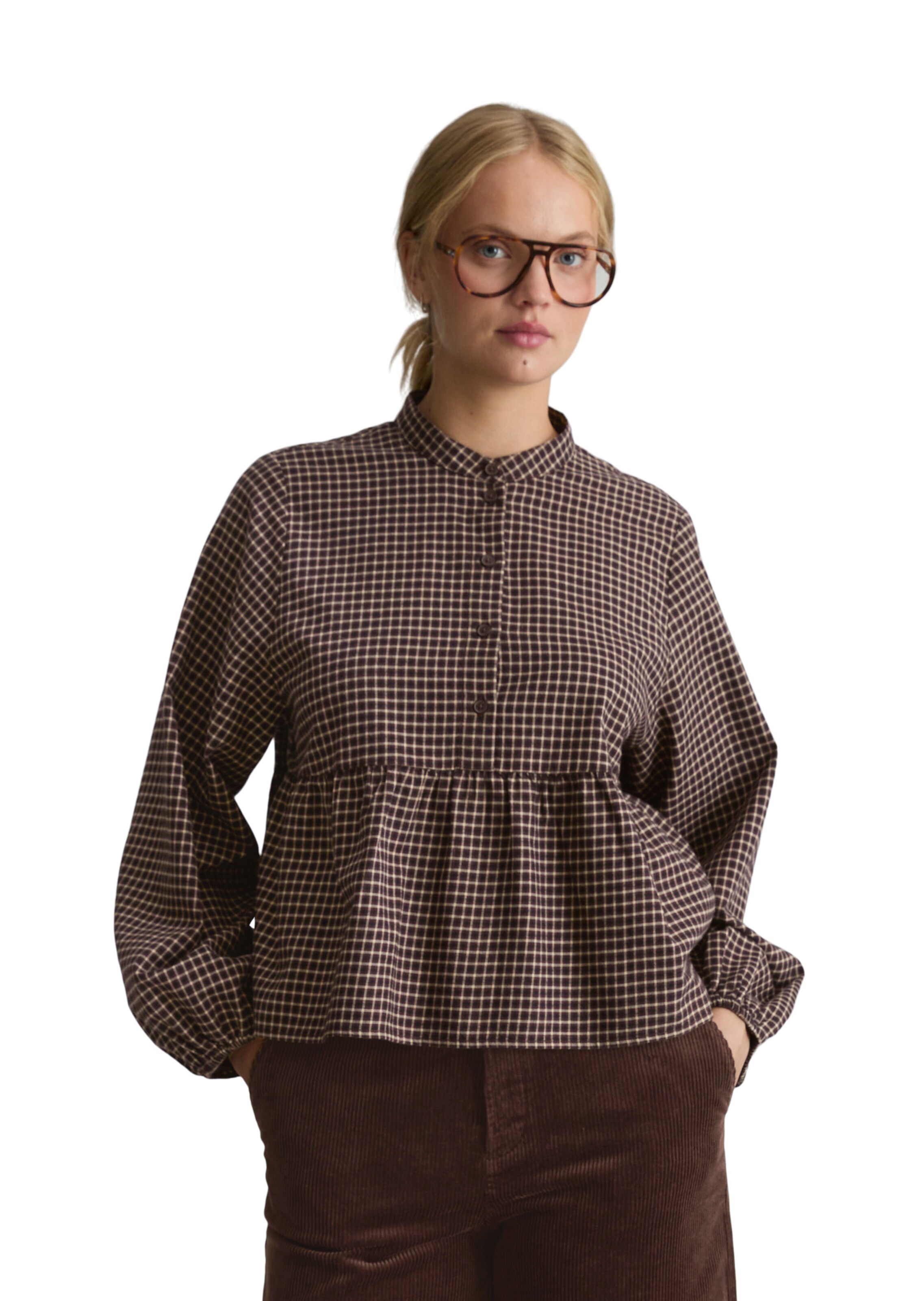 Marc O'Polo DENIM Blouse in Brown: front