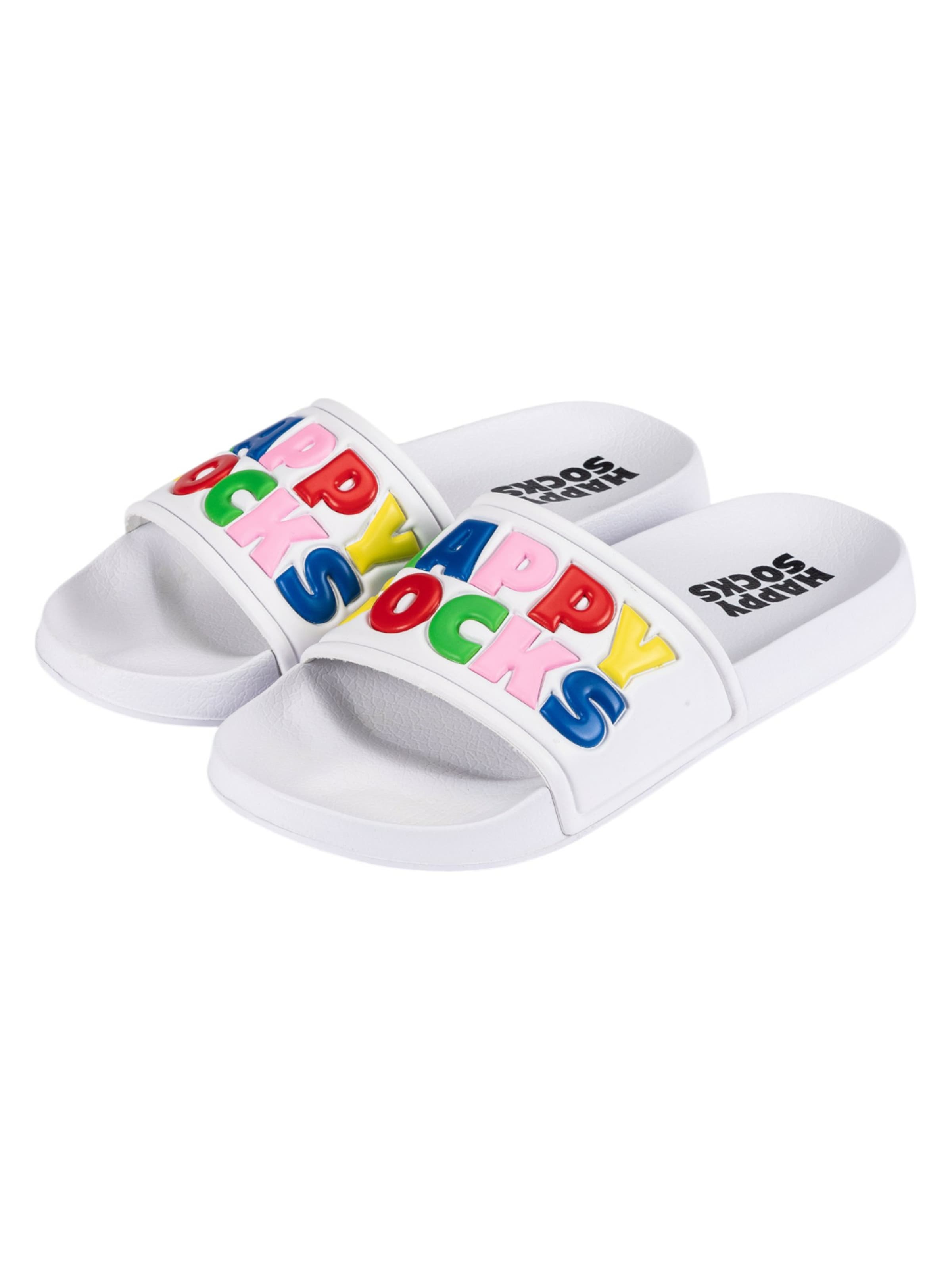Mule Happy Socks en blanc