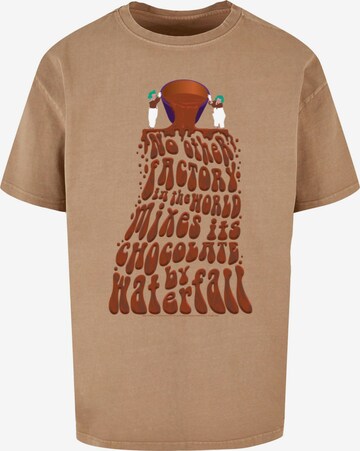 ABSOLUTE CULT Shirt 'Willy Wonka - Chocolate Waterfall' in Beige: front