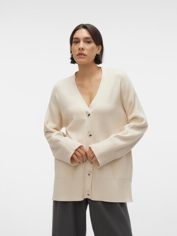 VERO MODA Knit cardigan 'GOLDNEEDLE' in Beige: front