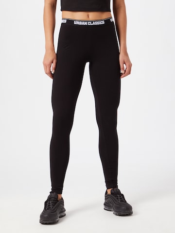 Urban Classics Skinny Leggings i sort: forside