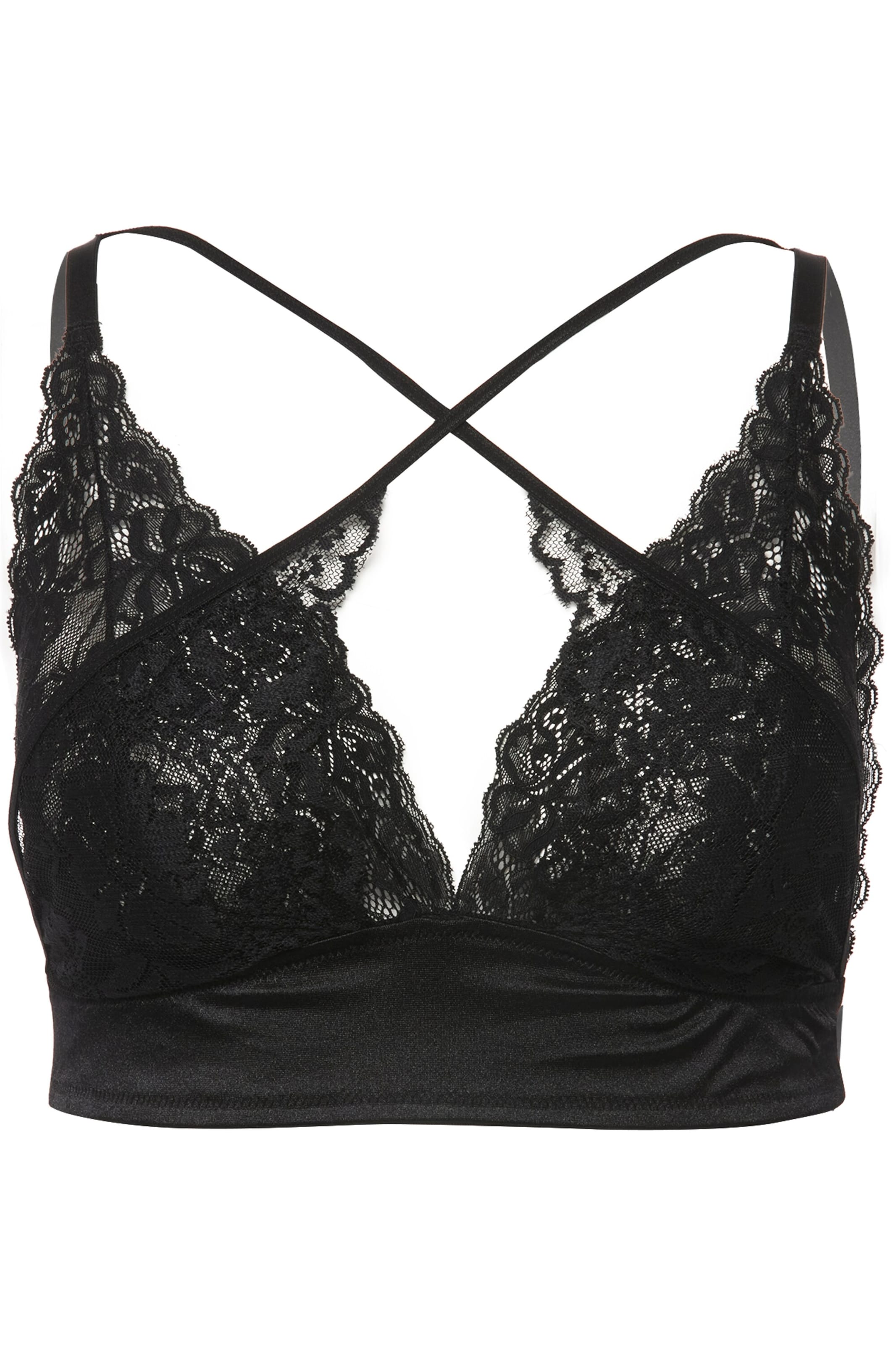 Ulla Popken Bustier BH in Schwarz: Vorderseite