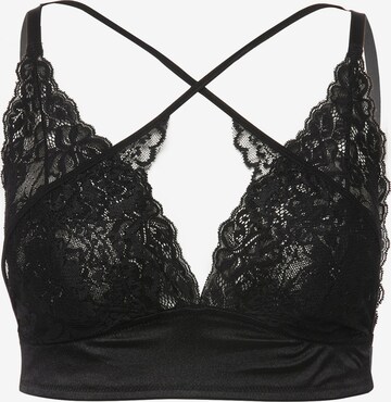 Ulla Popken Bralette Bra in Black: front