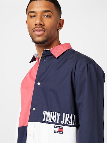 Tommy Jeans Rovný strih Košeľa - Modrá