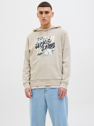 JACK & JONES Sweatshirt 'JJHawaii' i beige: framsida