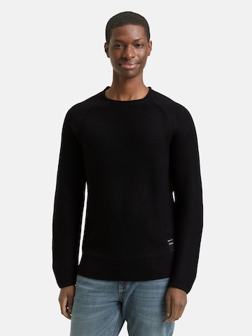 TOM TAILOR DENIM Sweater in Black: front