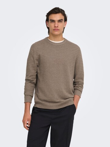 Only & Sons Sweater 'loui' in Grey