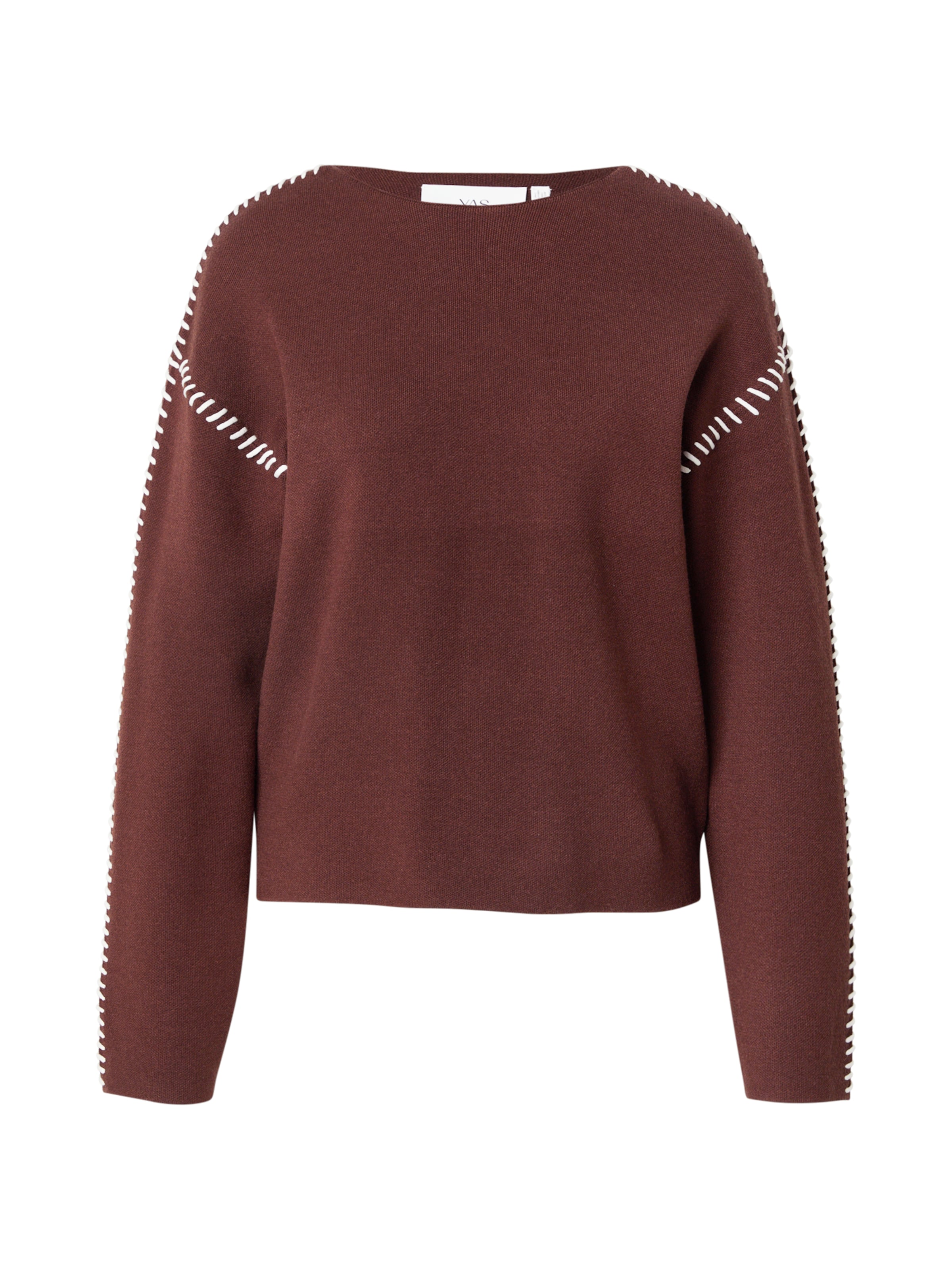 Pull-over 'YASSTITCHA' YAS en marron : devant