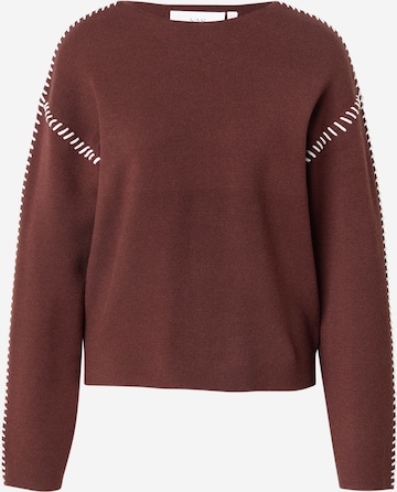 YAS Sweter 'YASSTITCHA' w kolorze brązowy: przód