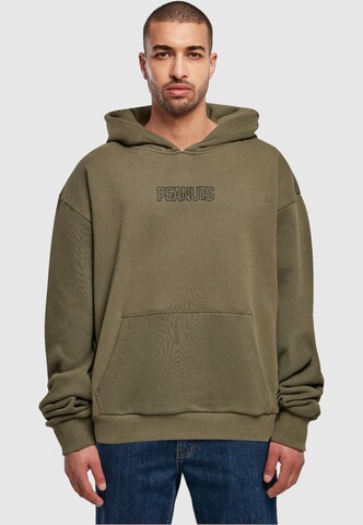 Merchcode Sweatshirt 'Peanuts - Charlie' in Green: front