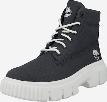 TIMBERLAND - Botines con cordones en azul: frente