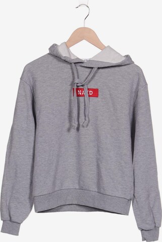 NA-KD Sweatshirt & Zip-Up Hoodie in S in Grey: front