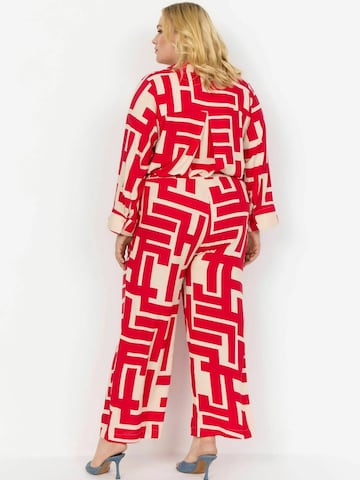 Wasabi Concept Wide leg Broek 'Alva' in Rood