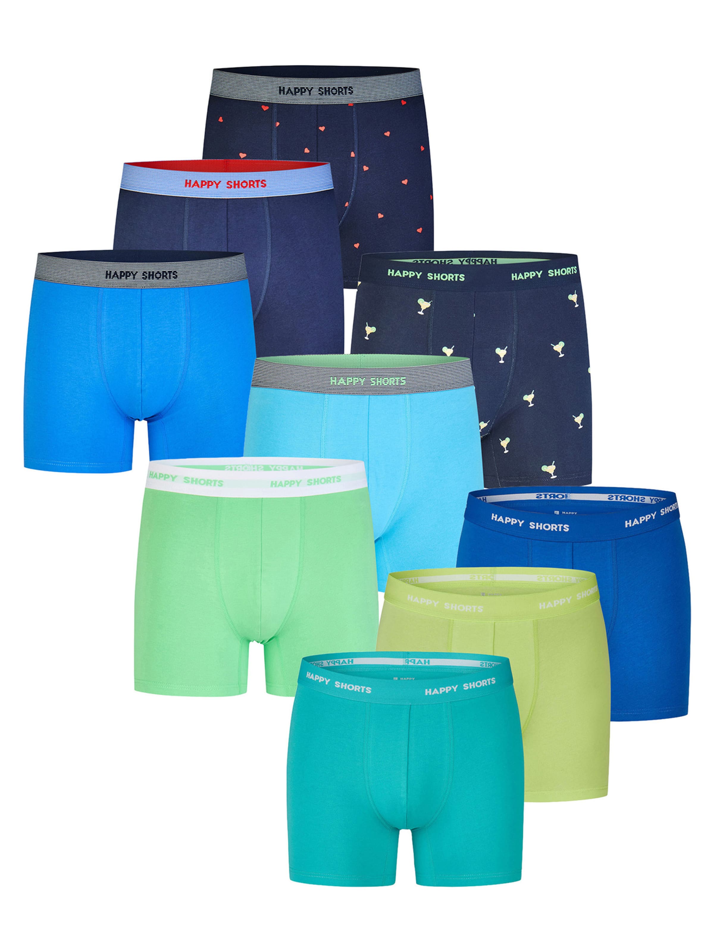 Happy Shorts - Boxers ' Jersey ' em azul: frente