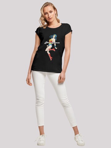 F4NT4STIC Shirt 'DC Comics Wonder Woman Jump' in Black