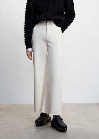 Wide leg Jeans 'catherin' de la MANGO pe alb: față