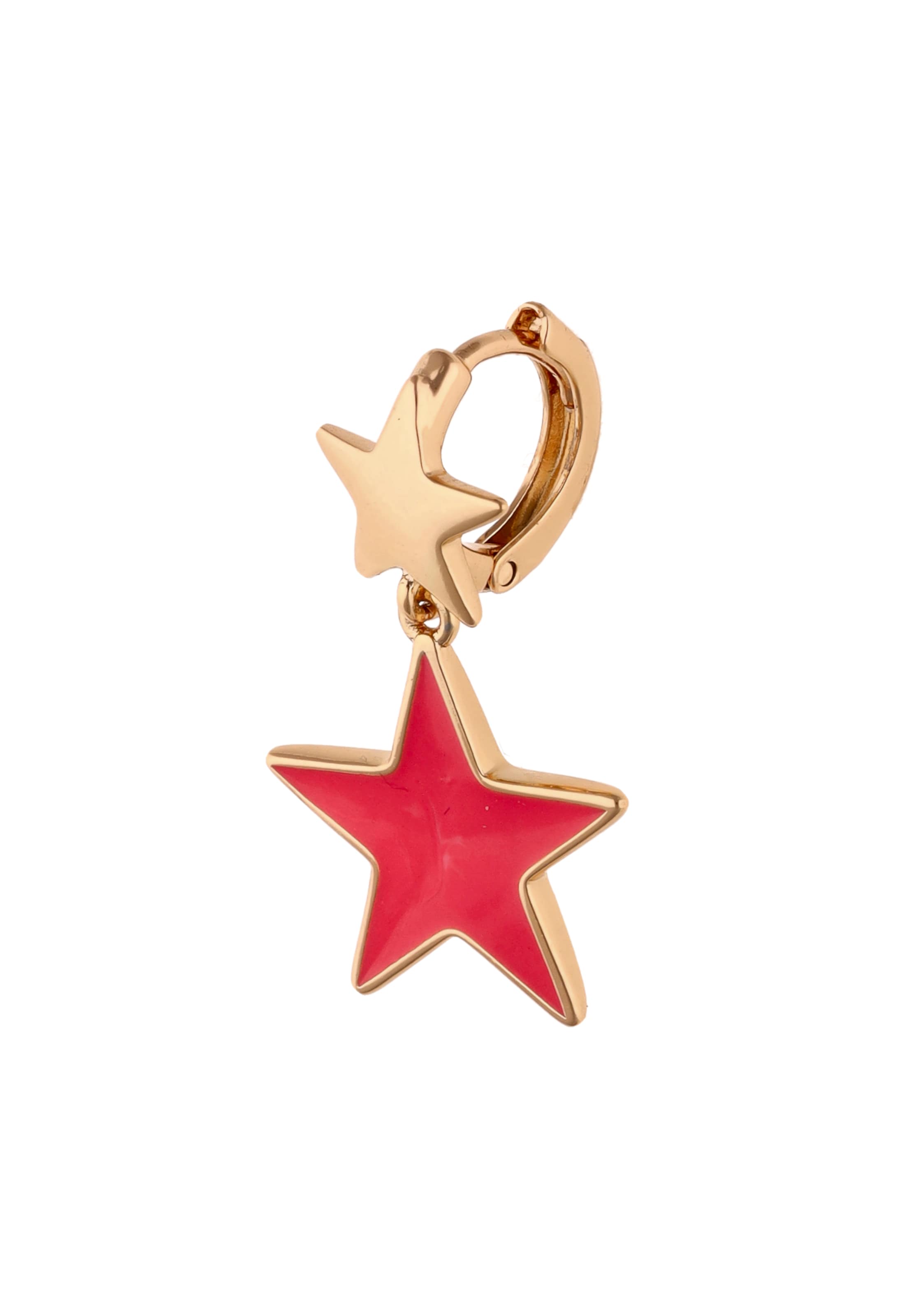 myMo ROCKS Boucles d'oreilles en or rose / rouge, Vue avec produit