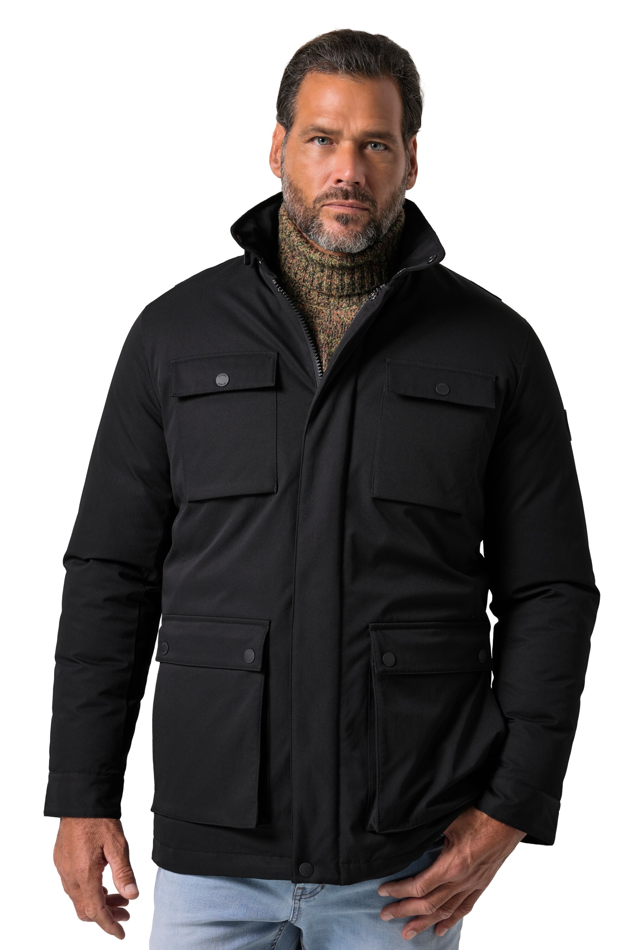 JP1880 Weatherproof jacket in Black: front