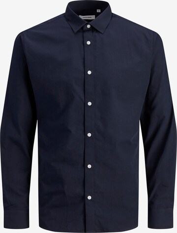 Jack & Jones Plus Button Up Shirt in Blue: front