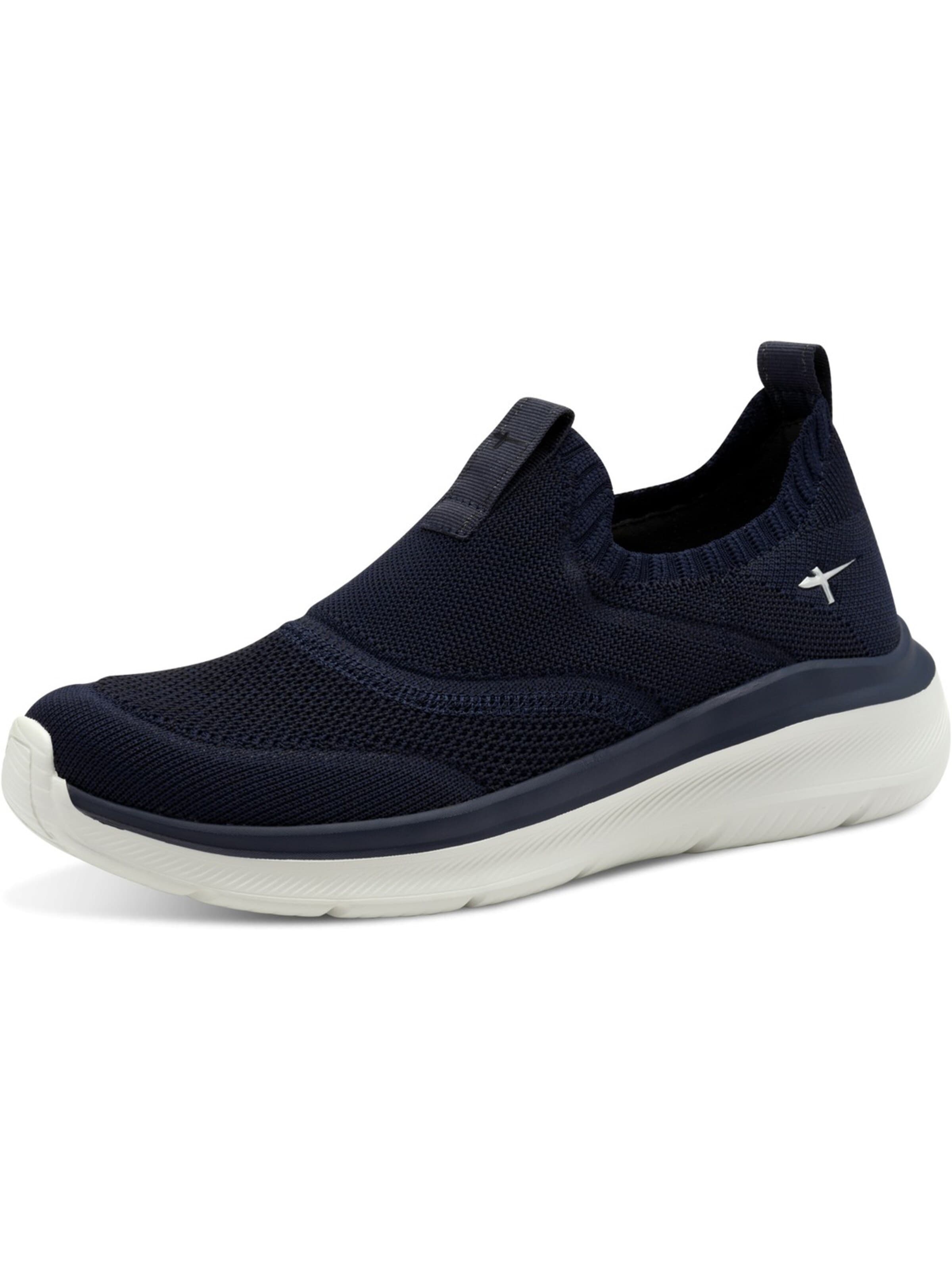 Tamaris Wide Fit Slip-Ons 'Tamaris Comfort Sneaker - Navy Textil' in Blue: front