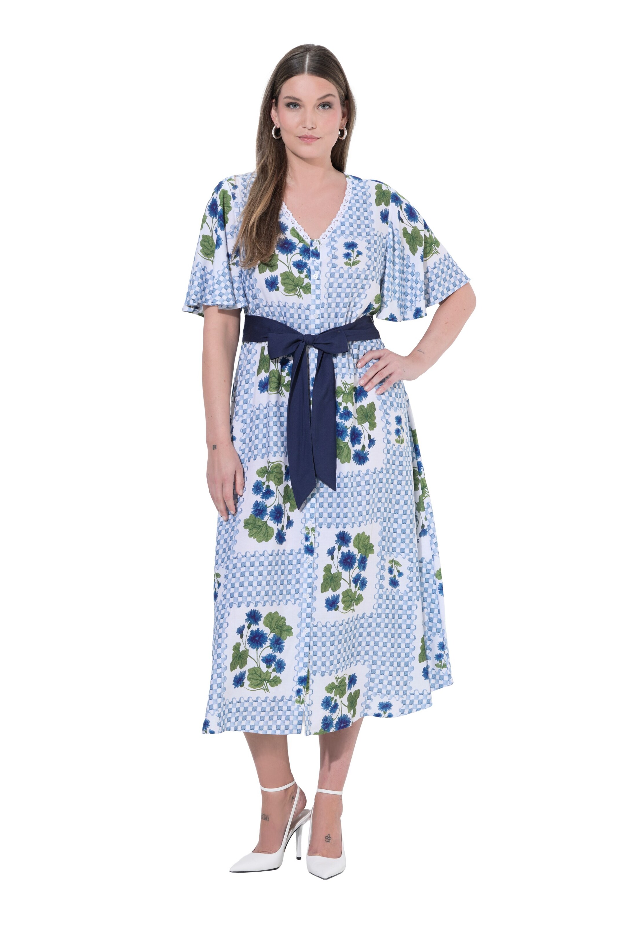 Ulla Popken Jurk in Blauw: voorkant