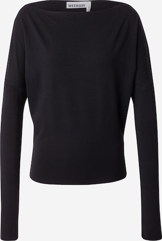 WEEKDAY Тениска 'Johanna' в черно: отпред