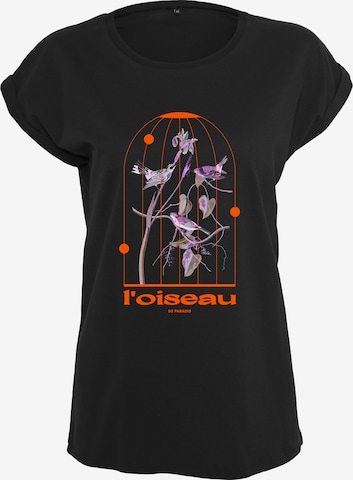 Merchcode Shirt 'L´oiseau De Paradis' in Zwart: voorkant