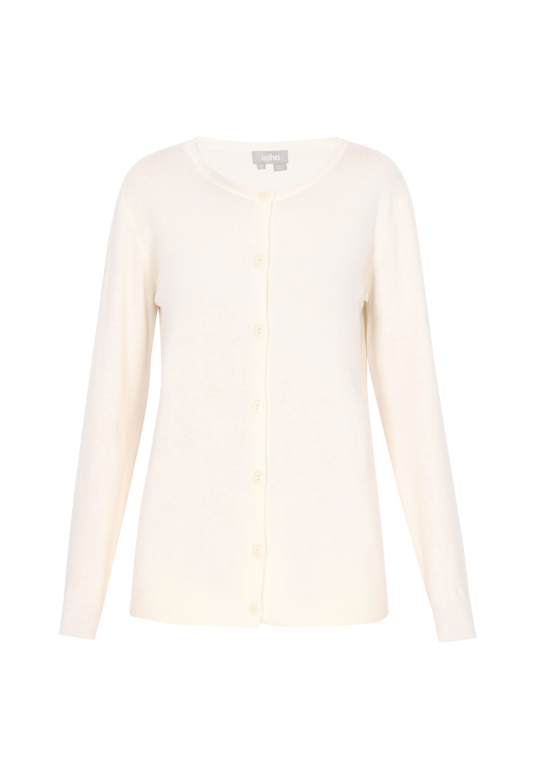 bēšs Usha Adīta jaka: no priekšpuses