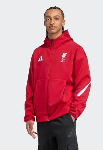 Veste de survêtement 'FC Liverpool Z.N.E. Anthem' ADIDAS ORIGINALS en rouge : devant