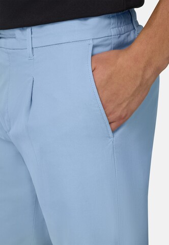 Boggi Milano Regular Bandplooibroek in Blauw