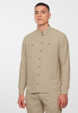 Coupe regular Chemise recolution en gris : devant