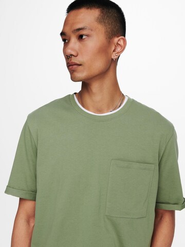 Only & Sons Regular fit Тениска 'GAVIN' в зелено