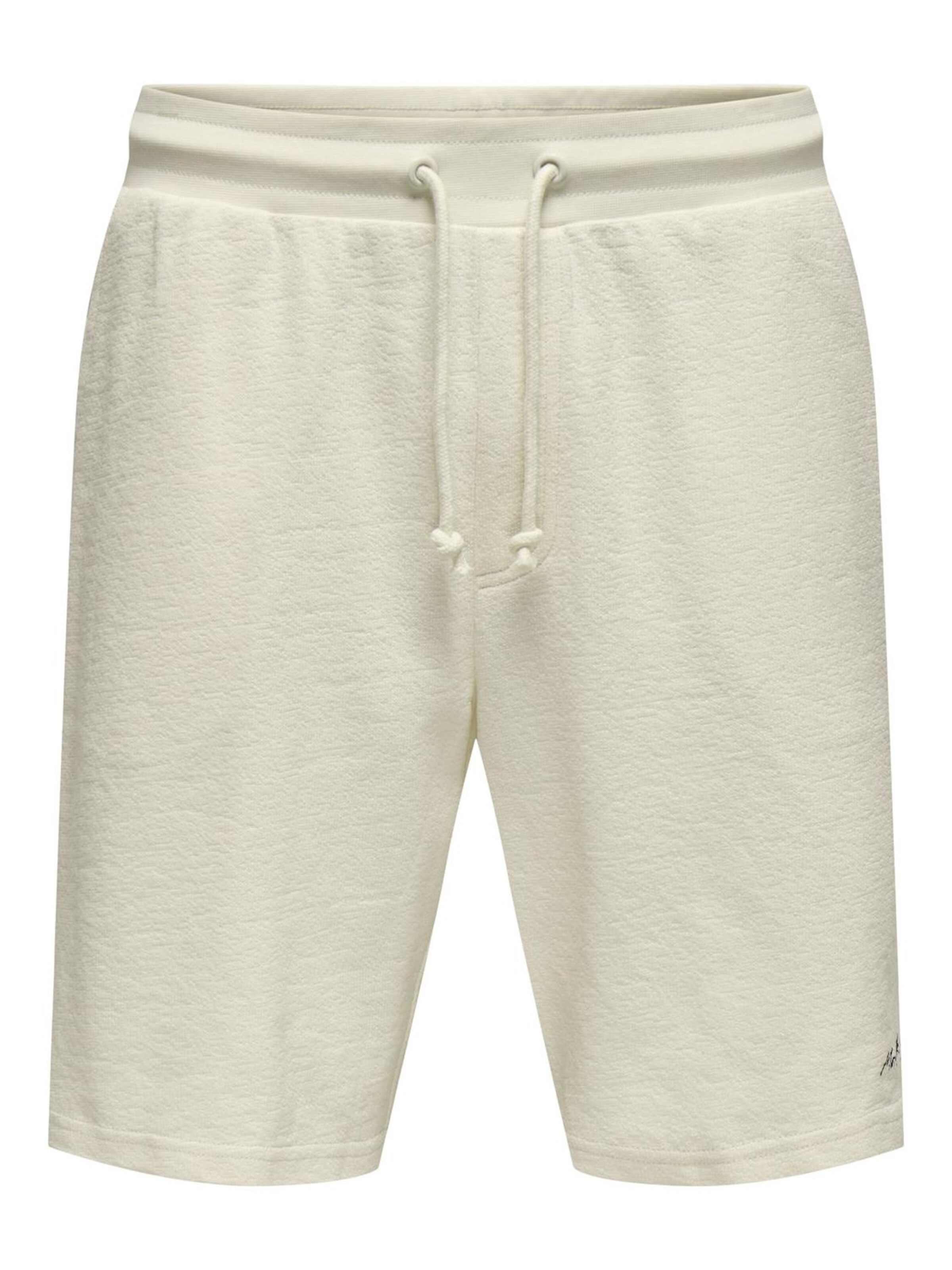 Loosefit Pantalon 'Mabon' Only & Sons en blanc : devant