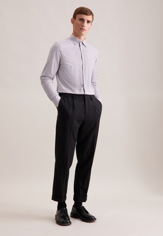 Coupe slim Chemise business 'Schwarze Rose' SEIDENSTICKER en gris