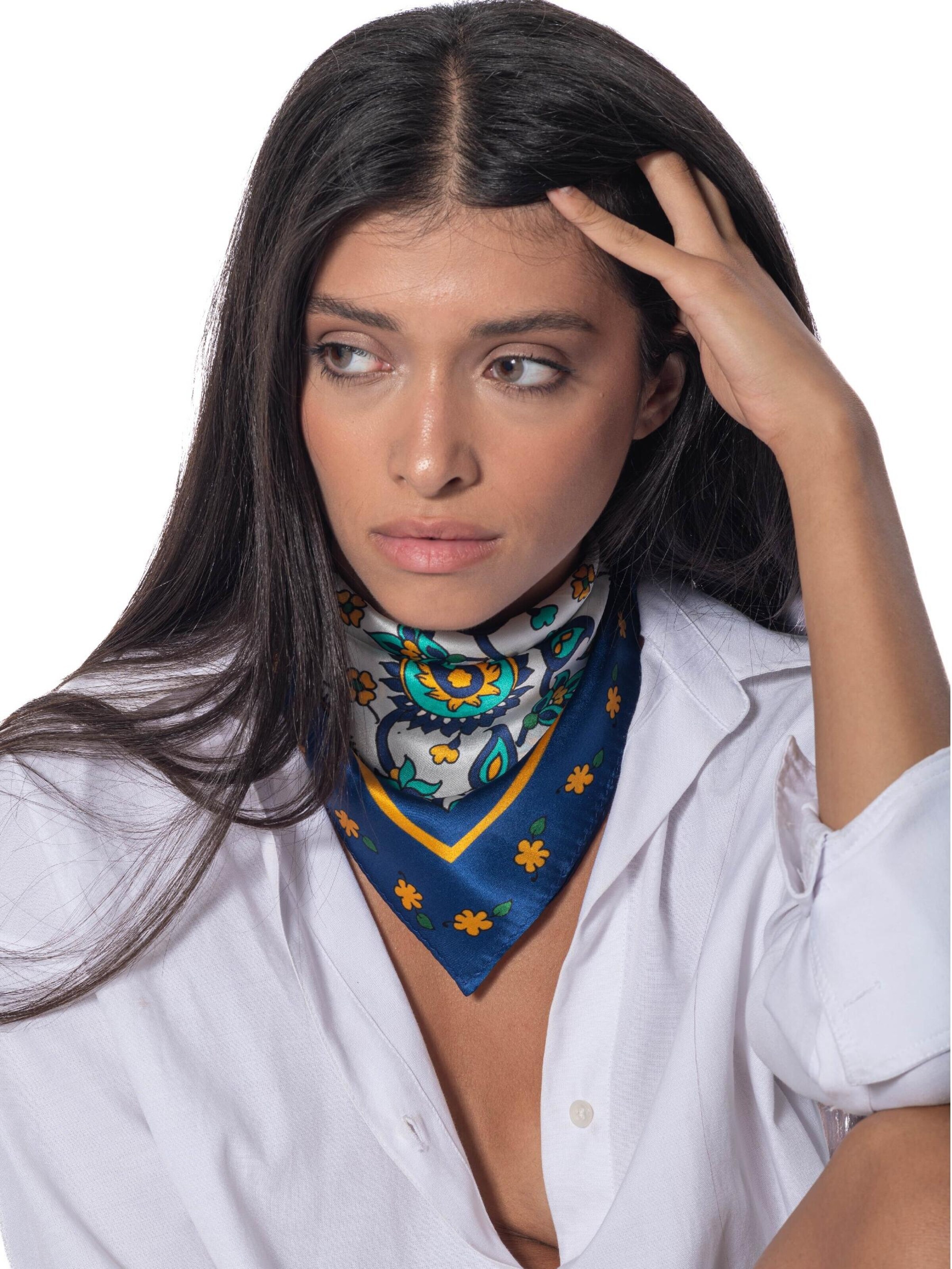 Foulard 'Ghalamkar' di AFROZAN in blu