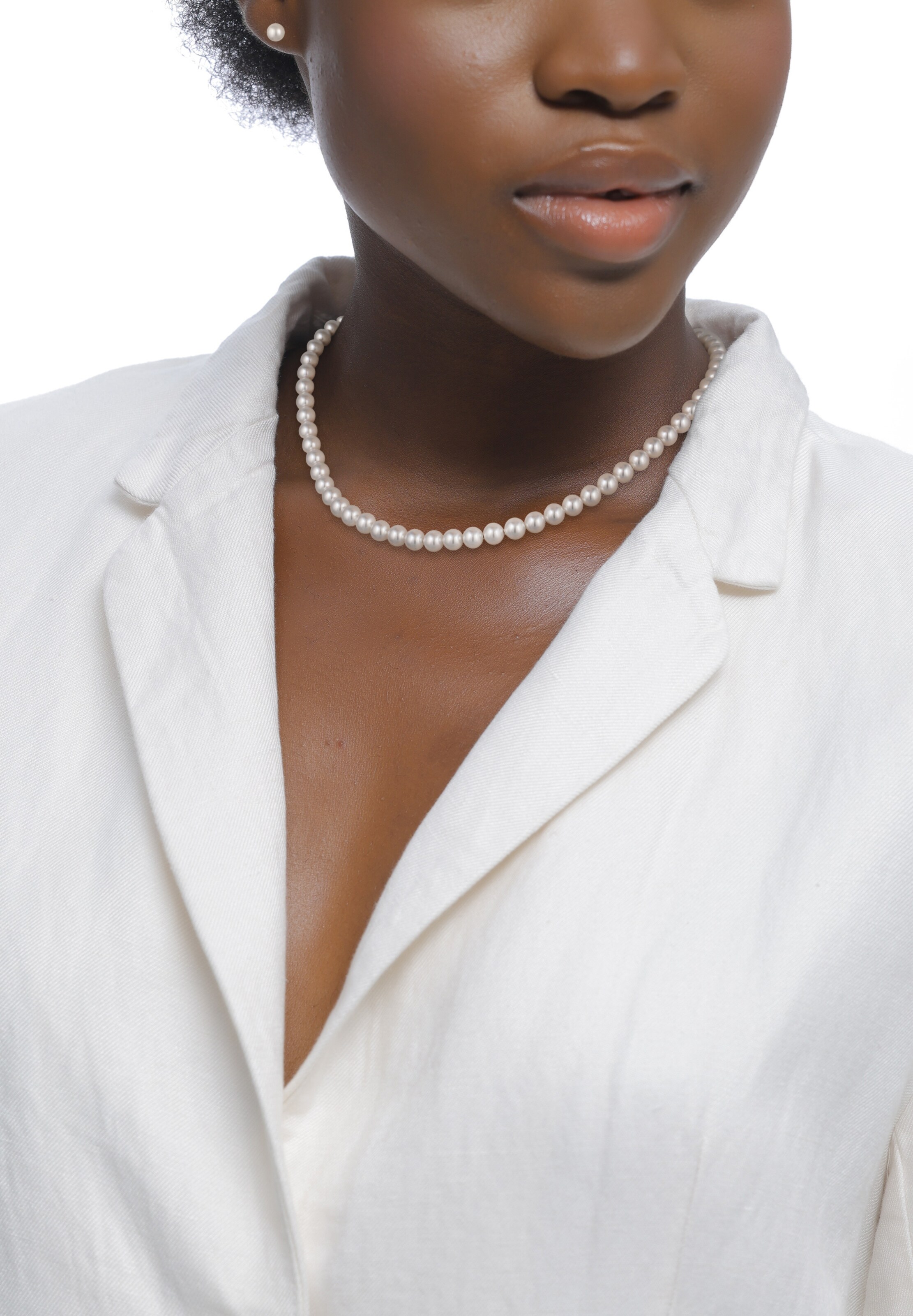 Parure de bijoux ELLI en blanc : devant