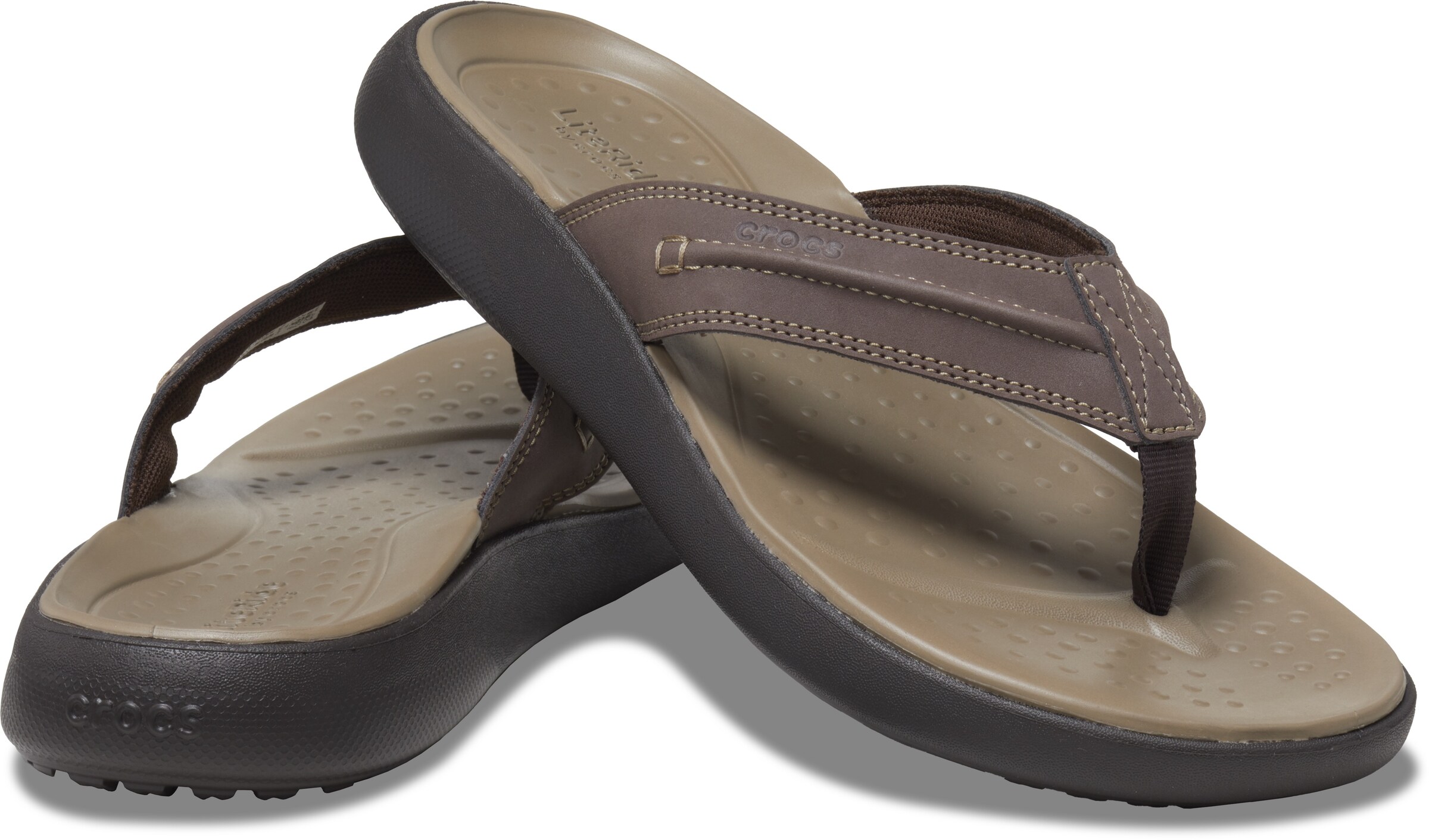 Crocs T-Bar Sandals in Brown