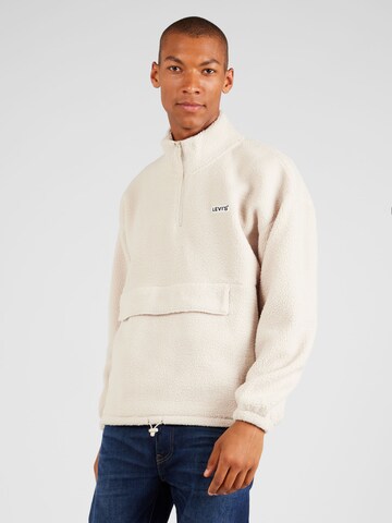 LEVI'S ® Sweatshirt '1/4 Zip Mockneck Sherpa' i beige: framsida