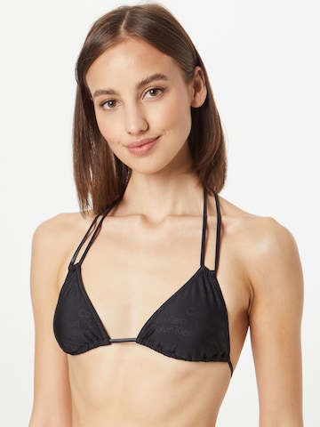 Calvin Klein Swimwear Triangle Bikini top in Black: front